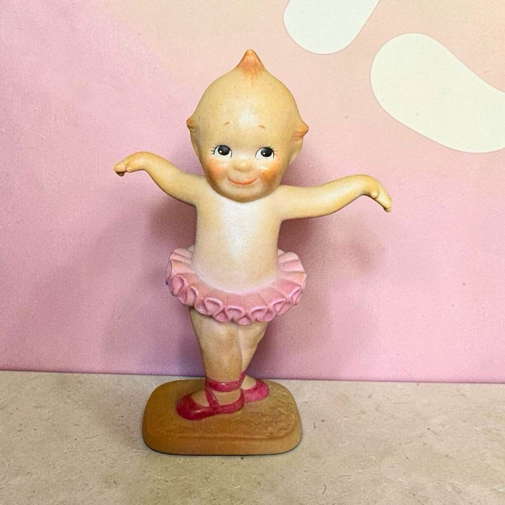 Jesco Kewpie Baby Pink Tutu Ballet Dancer Figurine 1990 Hand Painted bisque